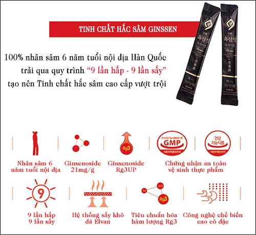 ưu điểm của tinh chất hắc sâm daedong ginssen black ginseng jung premium