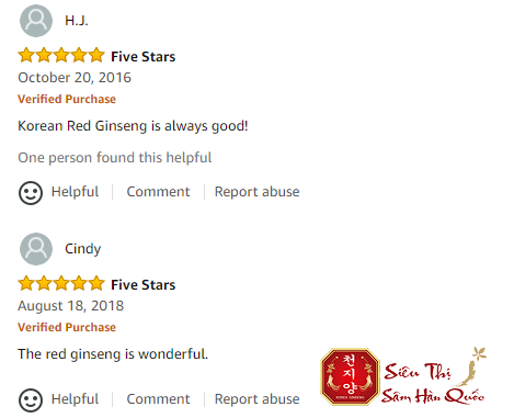 Review hồng sâm củ khô Hàn Quốc của khách hàng