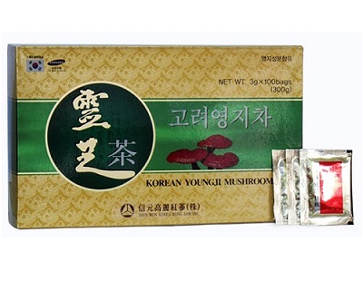 Trà linh chi Hàn Quốc hộp giấy 100 gói thơm ngon bổ dưỡng
